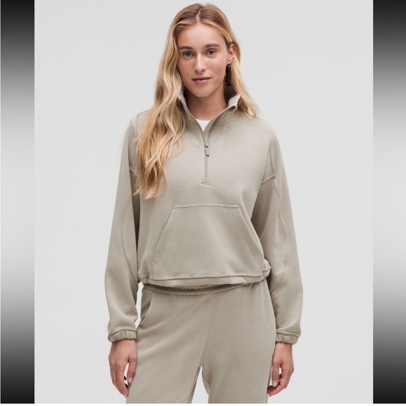 lululemon athletica Tops - Lululemon Brushed Softstreme Half-Zip Size 6 - Riverstone NWT